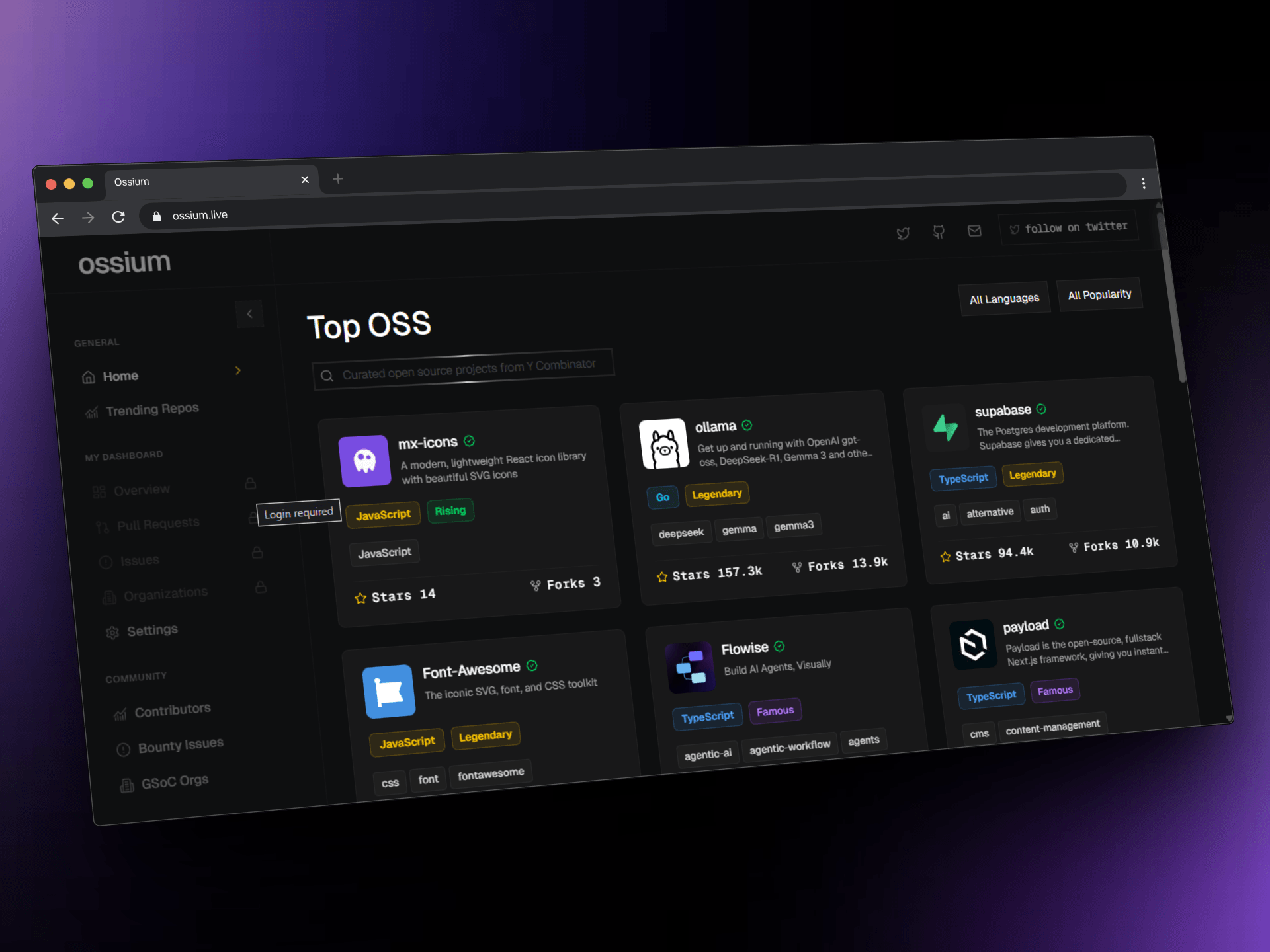 Discover open source software visual
